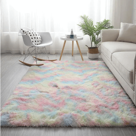 Fluffy & Shaggy Rectangular Rainbow Shaggy Fur Area Rug (2) Fluffy & Shaggy Rectangular Rainbow Shaggy Fur Area Rug (2)
